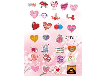 50 stuk valentijnsdag love Cartoon stickers voor kinderen en volwassenen Beloningsstickers Journal Laptop Telefoon Stickers